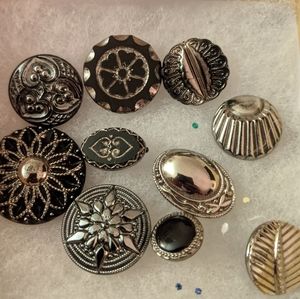 Vintage Black Glass Buttons